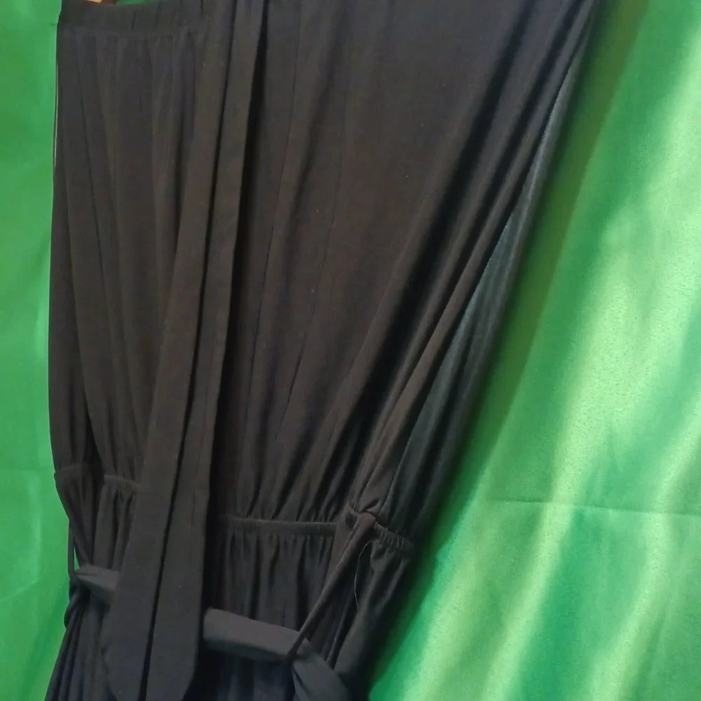 Cameo Black Mixed Media Dressy Jumpsuit Size 1X - Picture 3 of 13